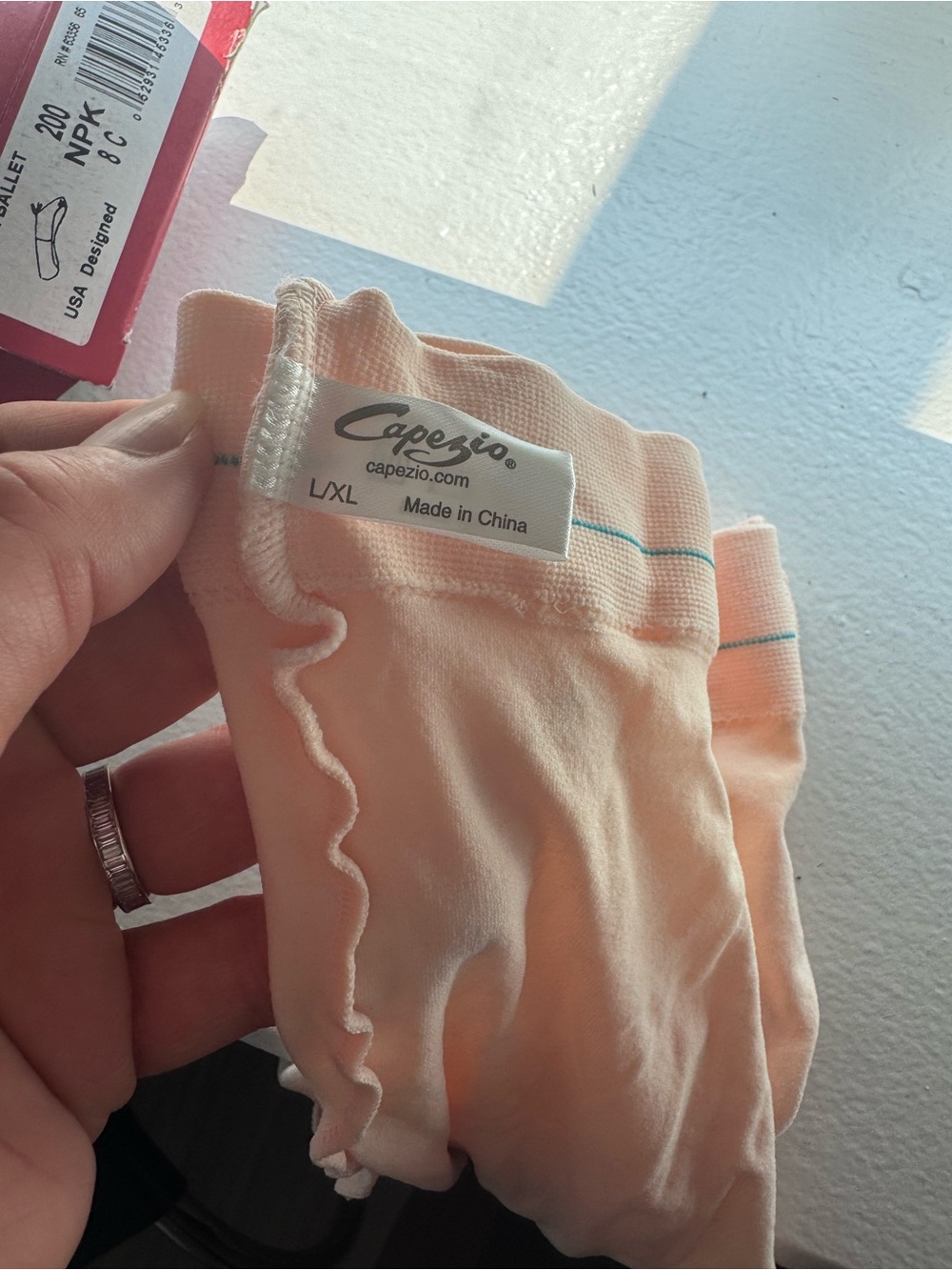 Capezio Light Pink Ballet Tights Footed Adult L, Used Once
